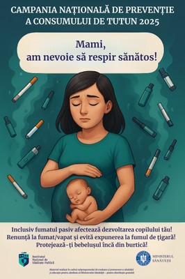 Campania de informare, educare, comunicare „România respiră curat!”, noiembrie - decembrie 2025 - poster pentru mame și copii