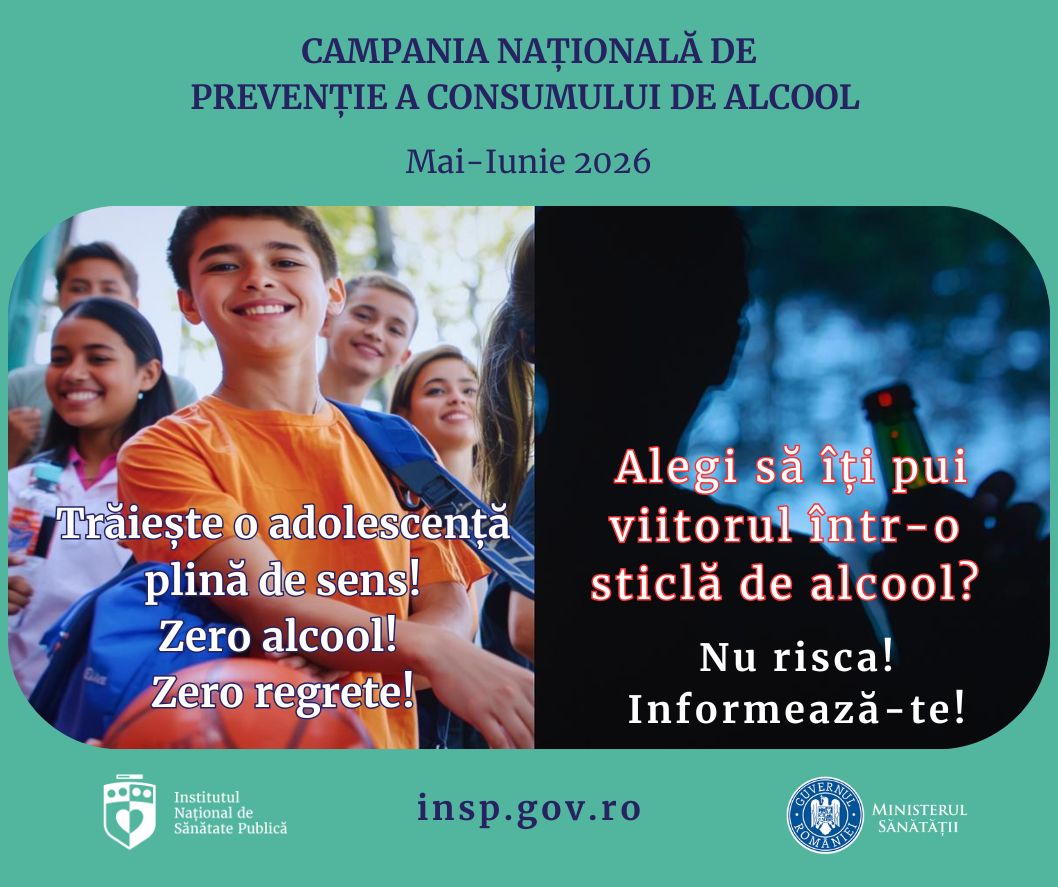 Campania națională de prevenție a consumului de alcool „FII TU ÎNSUȚI, FĂRĂ FILTRE, FĂRĂ ALCOOL”, lunile mai-iunie 2026 - card