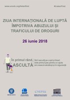 26 iunie 2018 – Ziua Internaţională de Luptă împotriva Abuzului şi Traficului Ilicit de Droguri