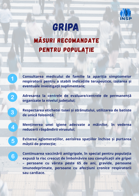 Măsuri recomandate la nivelul populației generale